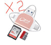 Plug And Play Suitable For Apple Android Mobile Phone Multi-Function Card Reader Four-in-one Multi-function TF Card SD Card