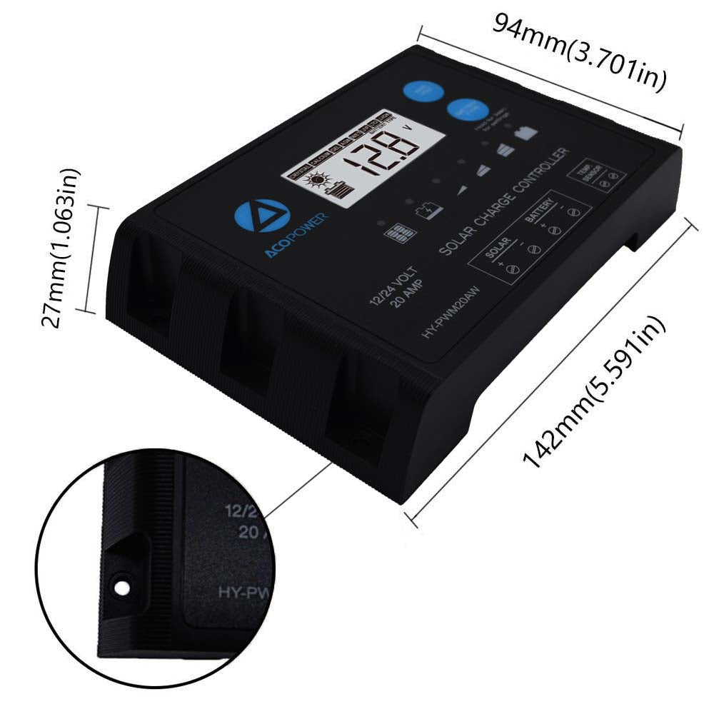 ProteusX 20A PWM Solar Charge Controller