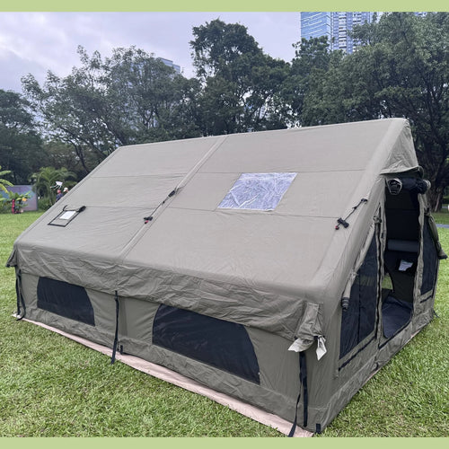 12 Square Meters Luxury PVC Oxford Inflatable Tent Four-Season 3000mm Waterproof Quick Setup Portable Folding Outdoor Camping