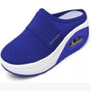 Slip-On Toe Mesh Thick-Soled Slippers For Women Wedge-Heeled Slippers For Women