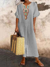 Cotton Linen Split Dress