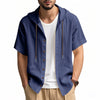 Casual Linen Hooded Shirt Solid Color Breathable Cotton And Linen Short-sleeved shirt