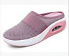 Slip-On Toe Mesh Thick-Soled Slippers For Women Wedge-Heeled Slippers For Women