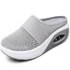 Slip-On Toe Mesh Thick-Soled Slippers For Women Wedge-Heeled Slippers For Women