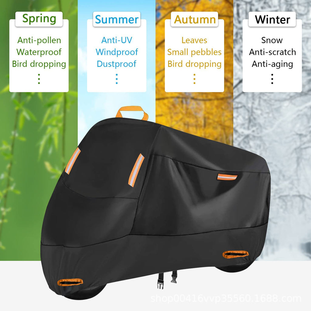 Motorcycle Cover Rainproof Sunscreen 210D Car Jacket Cover Thickened Oxford Cloth Dust Cover Built-in Anti-theft Buckle Car Jacket Cover