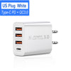 Travel Charger US Regulations 3USB + Type-C Charging Head 3USB + PD Multi-phone Adapter