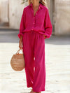 Polyester Imitated Cotton And Linen Loose Long-Sleeved Top Suit Women