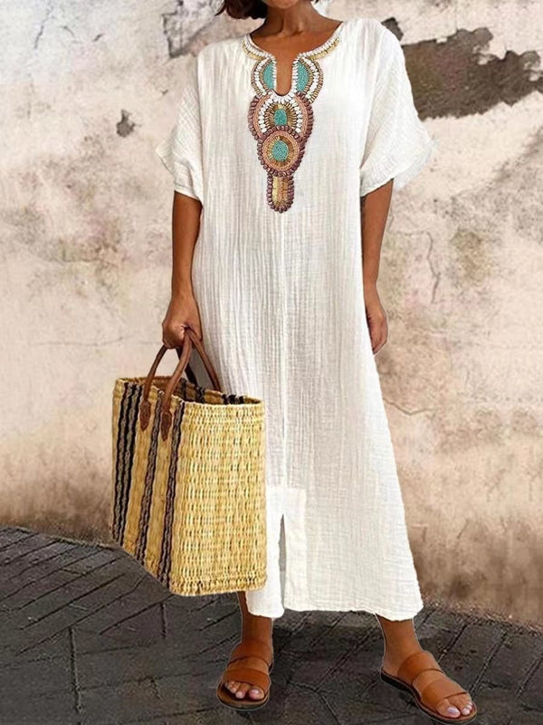Cotton Linen Split Dress