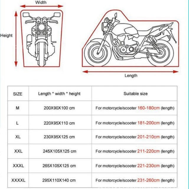Motorcycle Cover Rainproof Sunscreen 210D Car Jacket Cover Thickened Oxford Cloth Dust Cover Built-in Anti-theft Buckle Car Jacket Cover