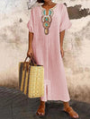 Cotton Linen Split Dress